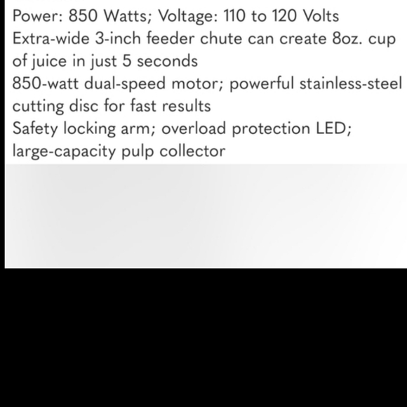 Breville Juice Fountain JE95XL Electric Juicer 850 watts (better than blender) - Picture 7 of 8